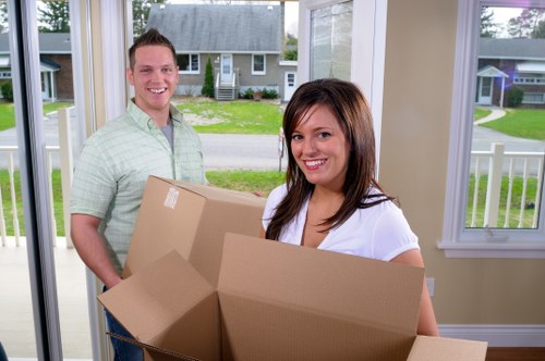 Packed boxes and household items ready for a local move