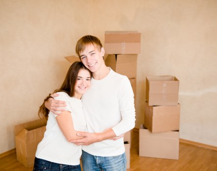Boxes and furniture prepared for a Kentish Town house move
