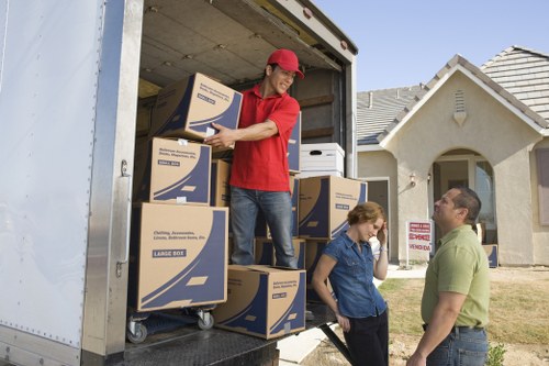 Professional packing supplies and organised moving boxes in a local home