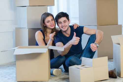 Packed household boxes and moving supplies ready for a home removal