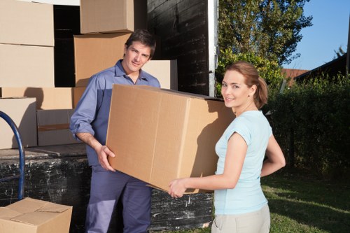 Kentish Town moving service with boxes and furniture ready for transport