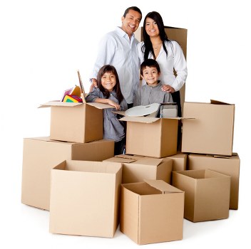 Furniture and boxes organised for a Kentish Town house or flat move